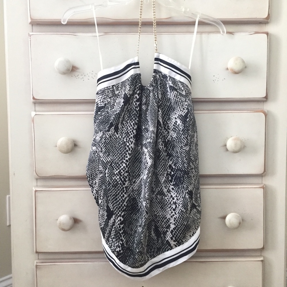 • Express • snakeskin print halter top